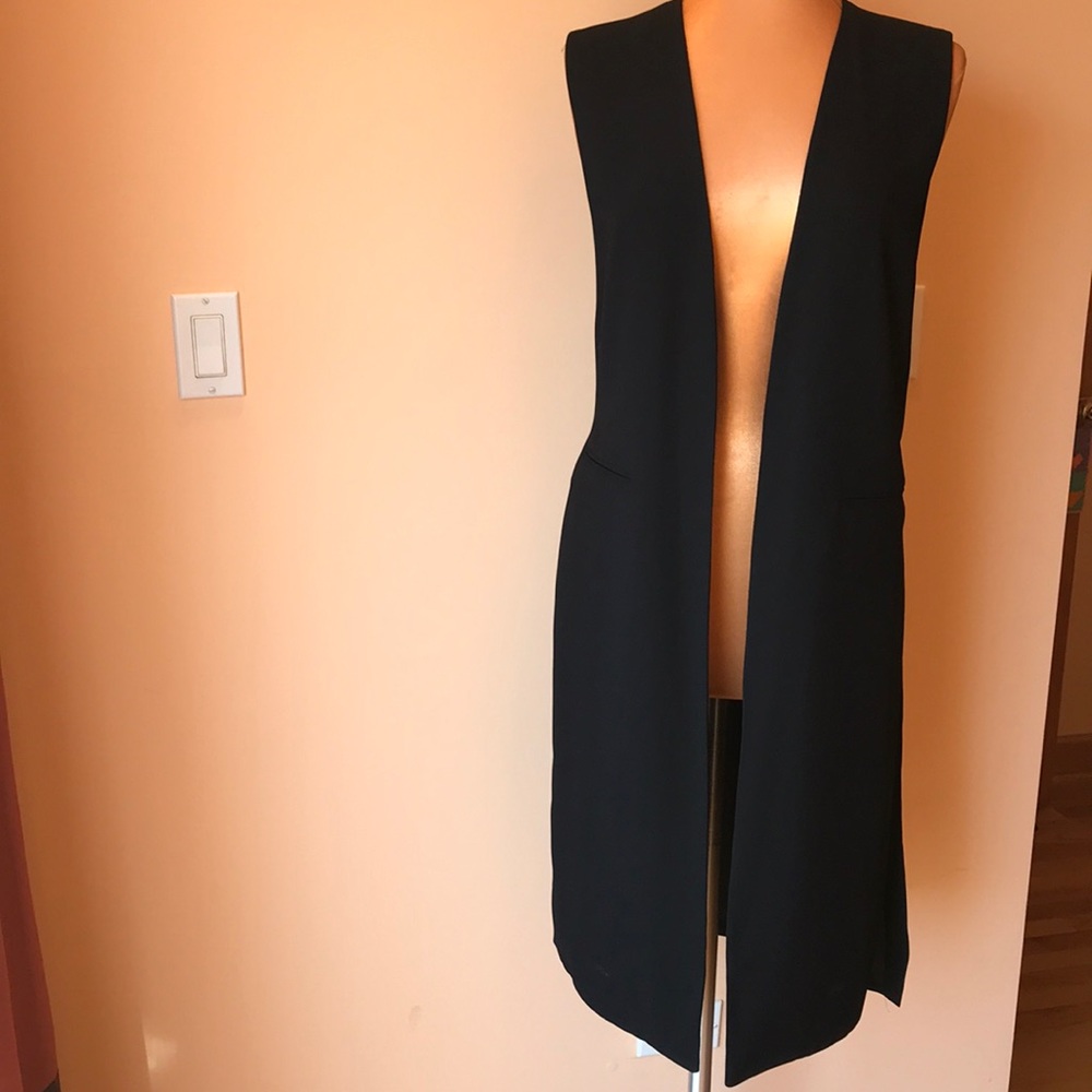 Long open front vest
